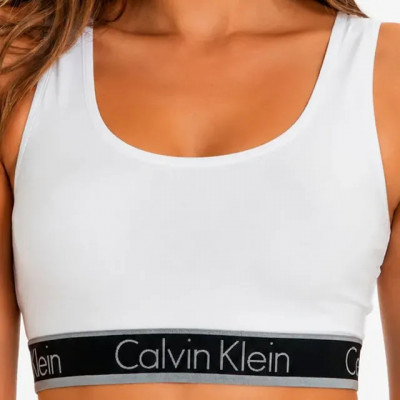 Top Regata Fitness Cotton Calvin Klein Original — Branco Liso (P)