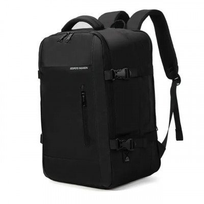 Mochila sem gênero impermeável e reforçada com capacidade ampliada de 30-42L (preta)