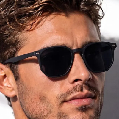 Óculos De Sol Escuro Masculino Unissex Tendência Premium — Armação e Lente Pretas