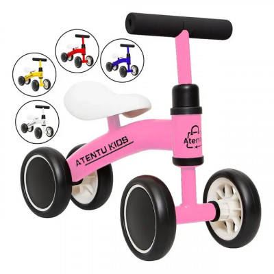 Bicicleta Infantil De Equilíbrio Sem Pedal Andador 4 Rodas Cor Rosa — Review
