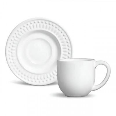 Jogo de Café Porto Brasil Cerâmica 12 Peças Branco 72ml — compacto e funcional