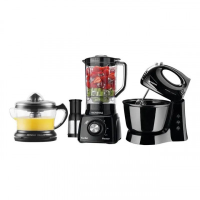 Kit Kt-105-b Mondial com Liquidificador e Batedeira — Preto, 220V
