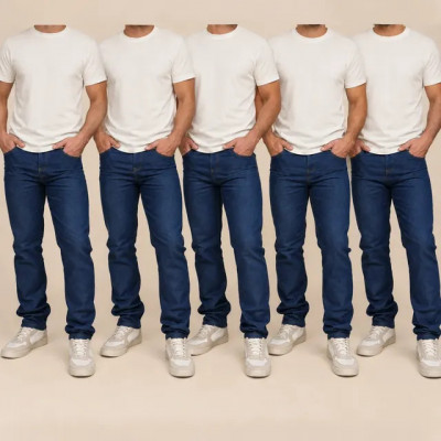 Kit 5 Calças Masculina Jeans com Elastano — Versátil para Trabalho e Passeio