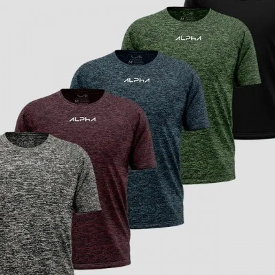 Kit 5 Camisetas New Fluid Mescla Dry Alpha Masculina
