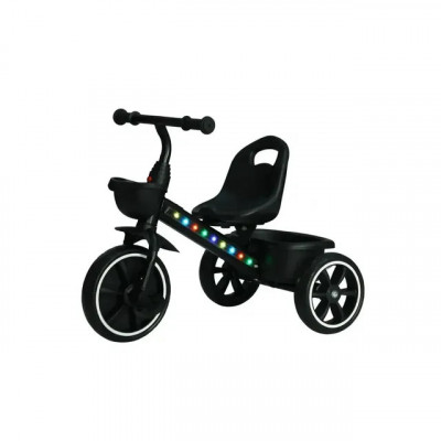 Triciclo Motoca Infantil Picolé Maxi Baby com Pedal e LED — Preto