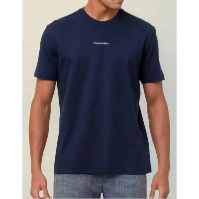 Camiseta Calvin Klein Flame Front Logo Azul Marinho