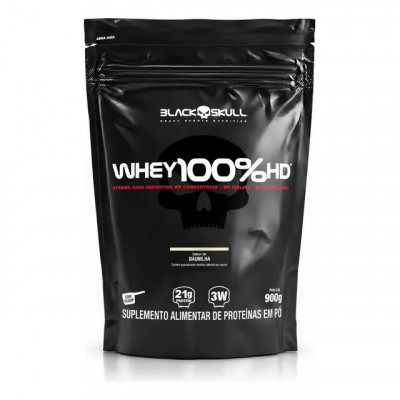 Proteína Black Skull Whey 100% HD em pó sabor Baunilha x 900g