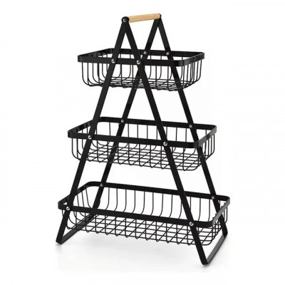 Fruteira de Mesa 3 Andares — Cesto Multiuso para Frutas e Legumes