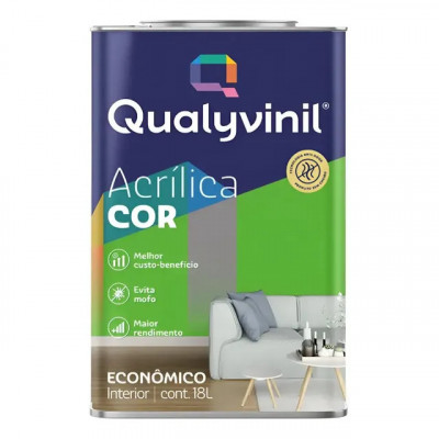 Qualyvinil Acrílica Econômica Branco 18 L — Balde (Cor Cenoura)