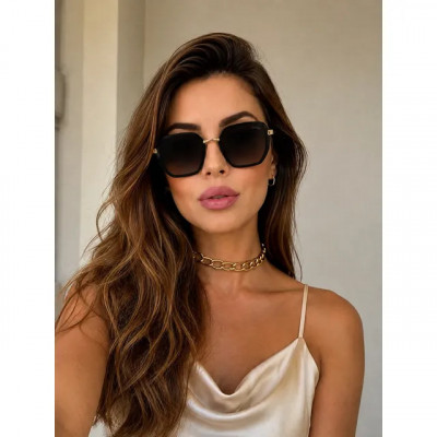 Óculos De Sol Feminino Quadrado Degrade Luxo Viale Original Preto — Review