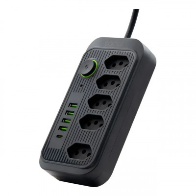 Extensão Coibeu Wkc-541: 10 tomadas, 4 USB e bivolt