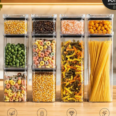 Kit 10 Porta Mantimentos Hermetico, Pote Para Alimentos — Organização prática para alimentos