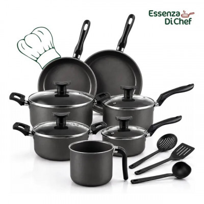 Conjunto Panelas Antiaderente 10 Peças Teflon Várias Cores Preto