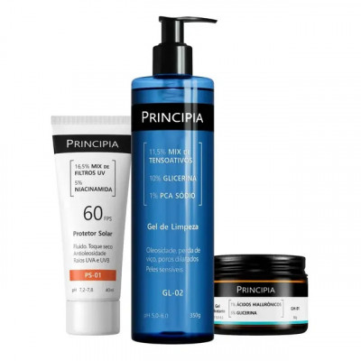 Principia Kit GL-02 + GH-01 + PS-01 — Kit para todo tipo de pele (Dia/noite)