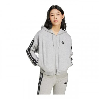 Moletinho Capuz Zíper Essentials Três Listras adidas — Moletom com capuz e zíper