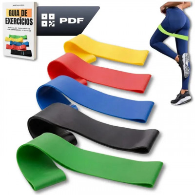 Kit 5 Faixa Elástica Super Mini Band — Banda Extra Forte para Treino