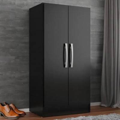 Armário Direto Sim Mu200 Preto — 2 Portas, 94cm x 46cm x 31,5cm
