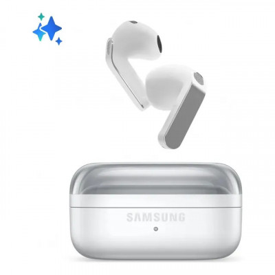 Samsung Galaxy Buds4 — fone de ouvido branco com Galaxy AI e Gemini