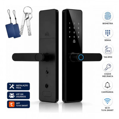 Fechadura Eletrônica Inteligente Digital Com Biometria Senha — Controle de Acesso por Impressão Digital e Senha