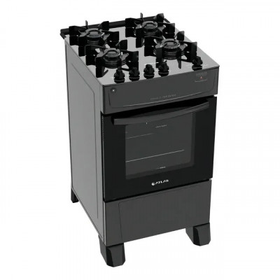 Fogão 4 Bocas Atlas Mônaco Top Glass — Mesa de Vidro, Acendimento Automático e Bivolt