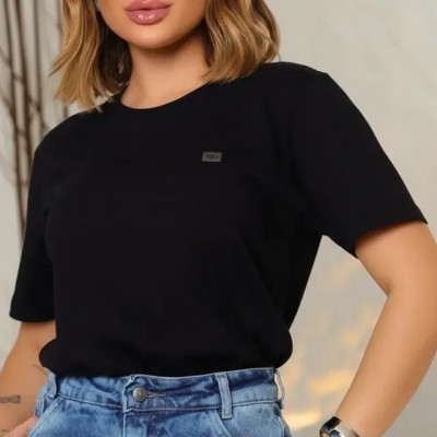 Camiseta Feminina Básica 100% Algodão Lisa Manga Curta — review