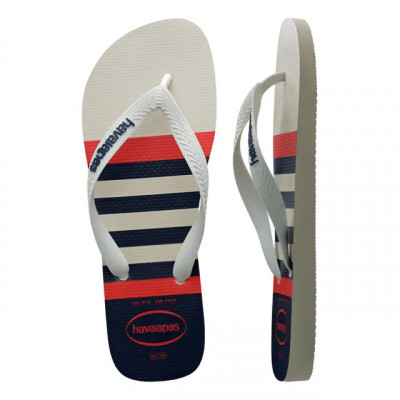 Chinelo Havaianas Top Nautical Unissex 35/36 — Branco-branco-marinho