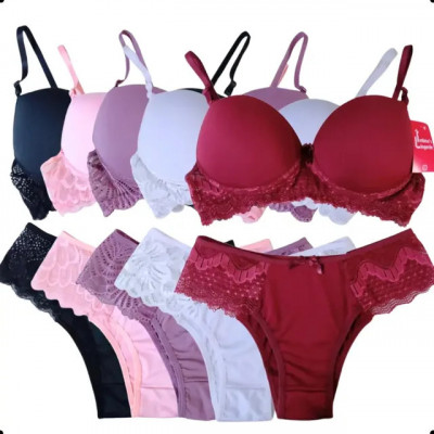 Langerie Femininas Lingerie Atacado Kit C/ 5 Conjuntos — kit com 5 conjuntos