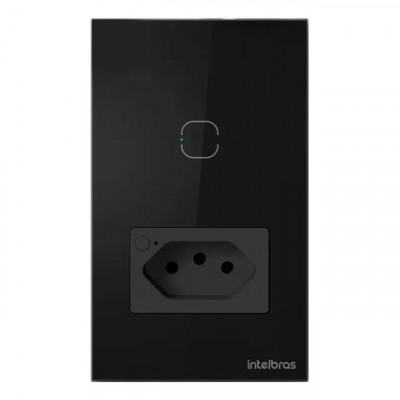 Tomada com Interruptor Inteligente Wi‑Fi ETW 1011 Intelbras — Preto