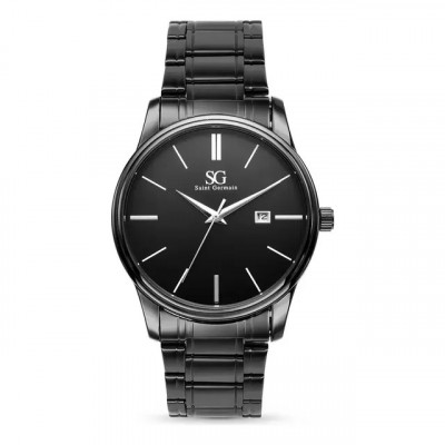 Relógio Chroma Masculino Preto Saint Germain — Caixa 42mm com Detalhes Prata