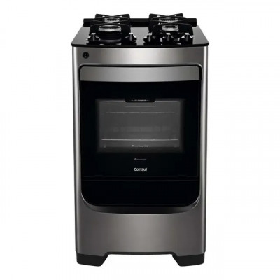 Fogão Consul 4 Bocas Inox com Mesa de Vidro — CFO4VAR