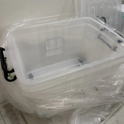 Caixa Organizadora Grande Plástico 78L Transparente