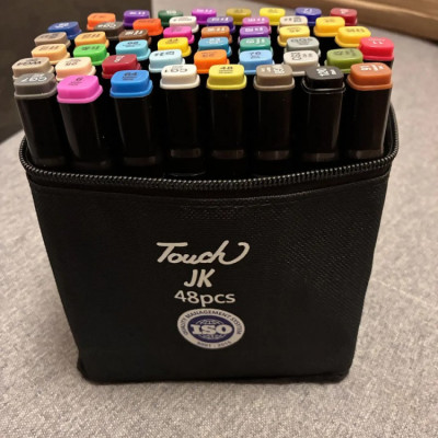 Kit Estojo Touch Canetas Ponta Dupla 48 Cores