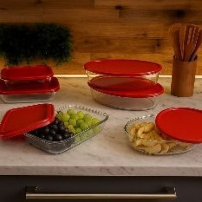 Conjunto de Assadeiras Marinex com Tampa 6 Peças