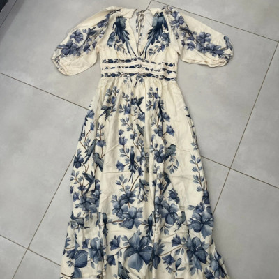 Vestido Longo Voo Em Flor Farm