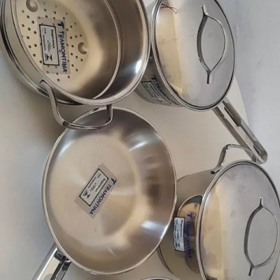 Jogo de Panelas de Aço Inox Tramontina 5 Peças