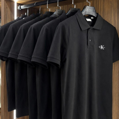 Polo Calvin Klein Jeans Piquet Regular Preta