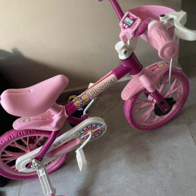 Bicicleta Infantil Menina Aro 12 Nathor Rosa