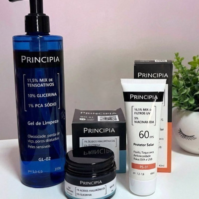 Kit Principia para Rotina de Skincare Pele Sensível com Protetor Solar FPS 60