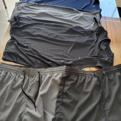 Kit 5 Pçs 3 Camisas Regata Dry-fit Sandrini +2 Short Tactel