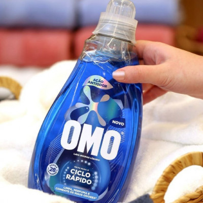 Lava-Roupas Líquido Omo Frasco 1,4L Ciclo Rápido Ação Antiodor