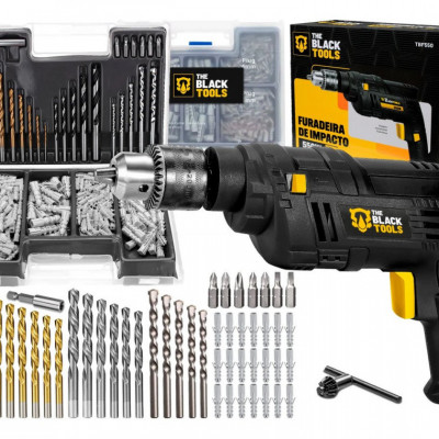 Furadeira De Impacto 3/8 10mm 550w + Kit 300 Peças