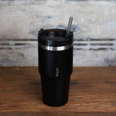 Copo Térmico Parede Dupla Wolff com Canudo 590ml