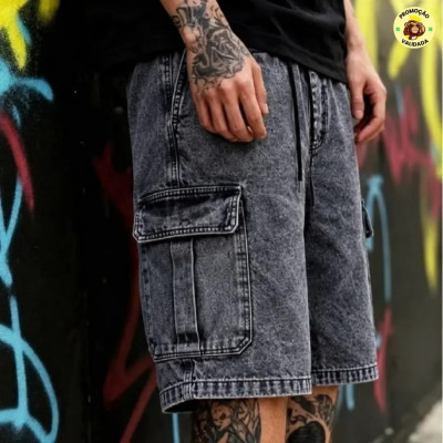 Bermuda Jeans Cargo Baggy Streetwear