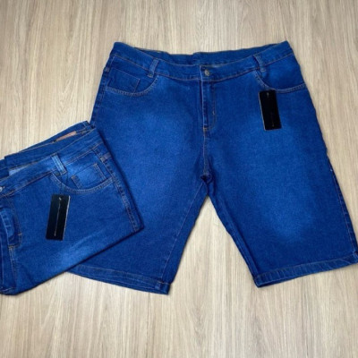 Kit 2 Bermudas Jeans Slim Fit