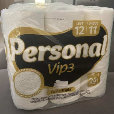 Papel Higiênico Vip Folha Tripla 12 Rolos de 20m