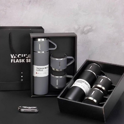 Garrafa Térmica Vacuum Bottle Inox + 3 Xíca