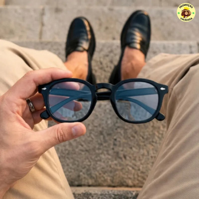 Oculos de Sol Redondo Premium Flexivel Old Money Original
