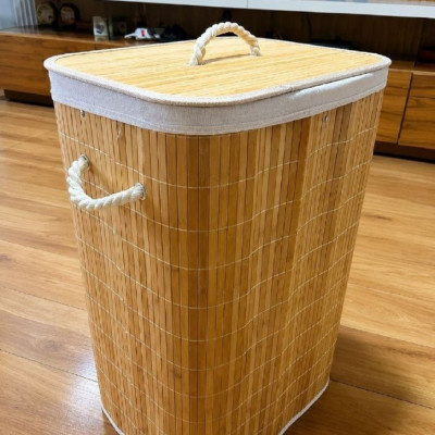 Cesto De Roupas De Bambu 70L Yikasa