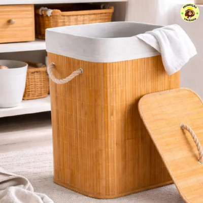 Cesto De Roupa Suja Bambu