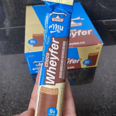 💪  Barra De Proteína Chocolate Branco 12 Unidades Mu Chocowheyfer